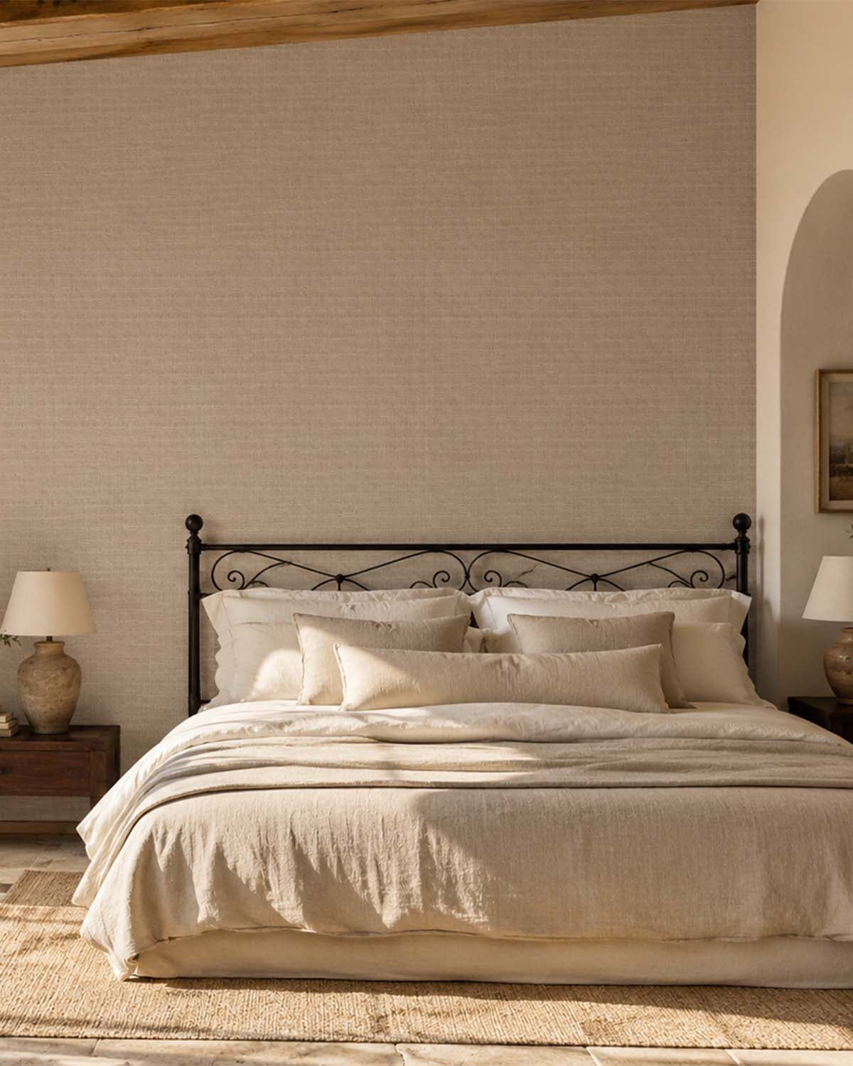 Desert Suede Aura Faux Linen  Commercial Wallpaper C7979