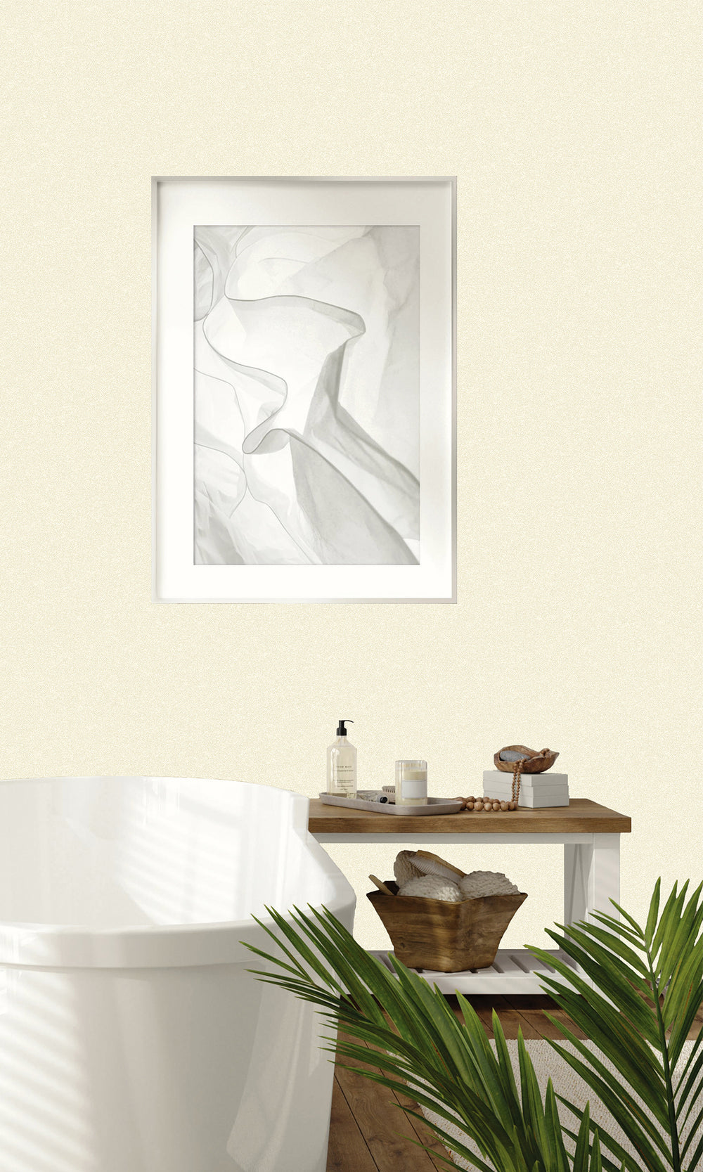 Latte Foam French Linen Weave Textured Vinyl Commercial Wallpaper C7711