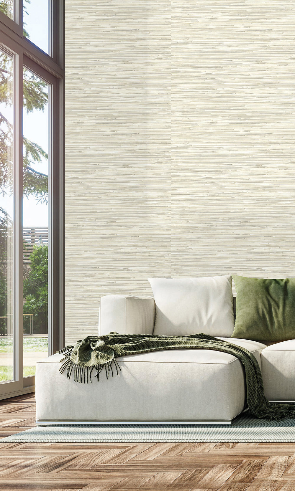 Meadow Breeze Grasscloth Inspired Vinyl Commercial Wallpaper C7614