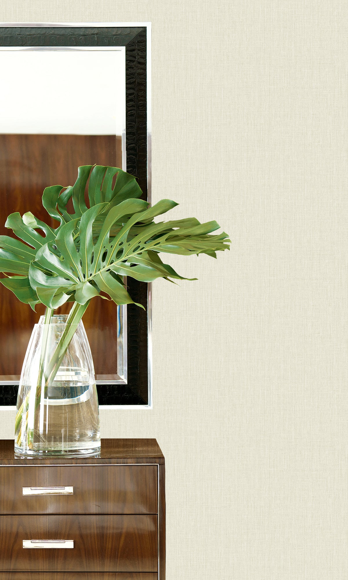 Ecru Linen Weave Textured Vinyl Commercial Wallpaper C7702