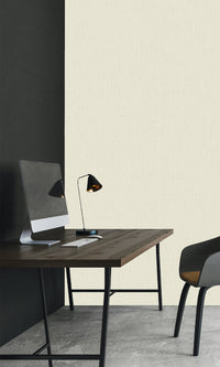 Ecru Plain Textured Vinyl Commercial Wallpaper C7576