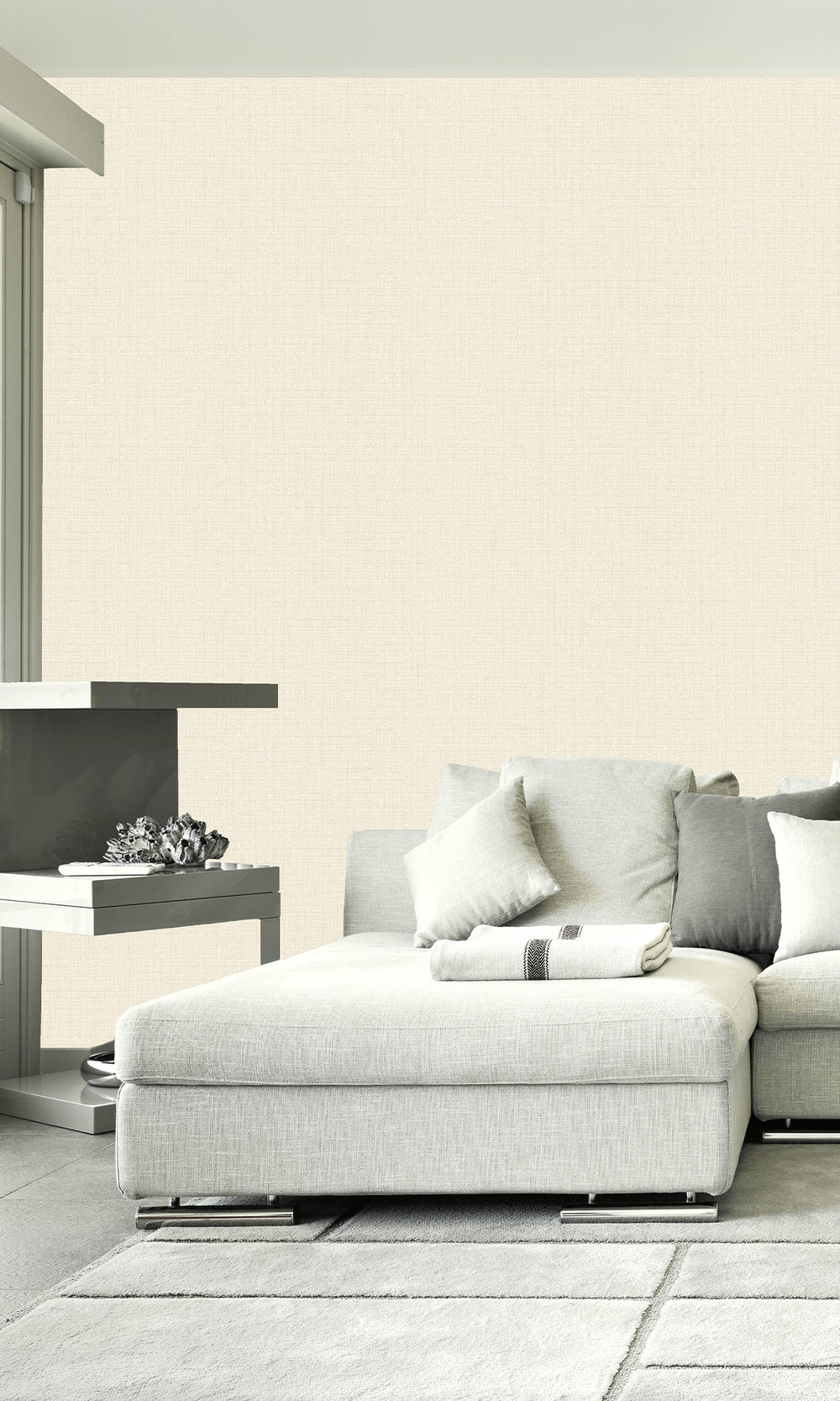 Softly Lit Linen Textured Vinyl Wallpaper C7608