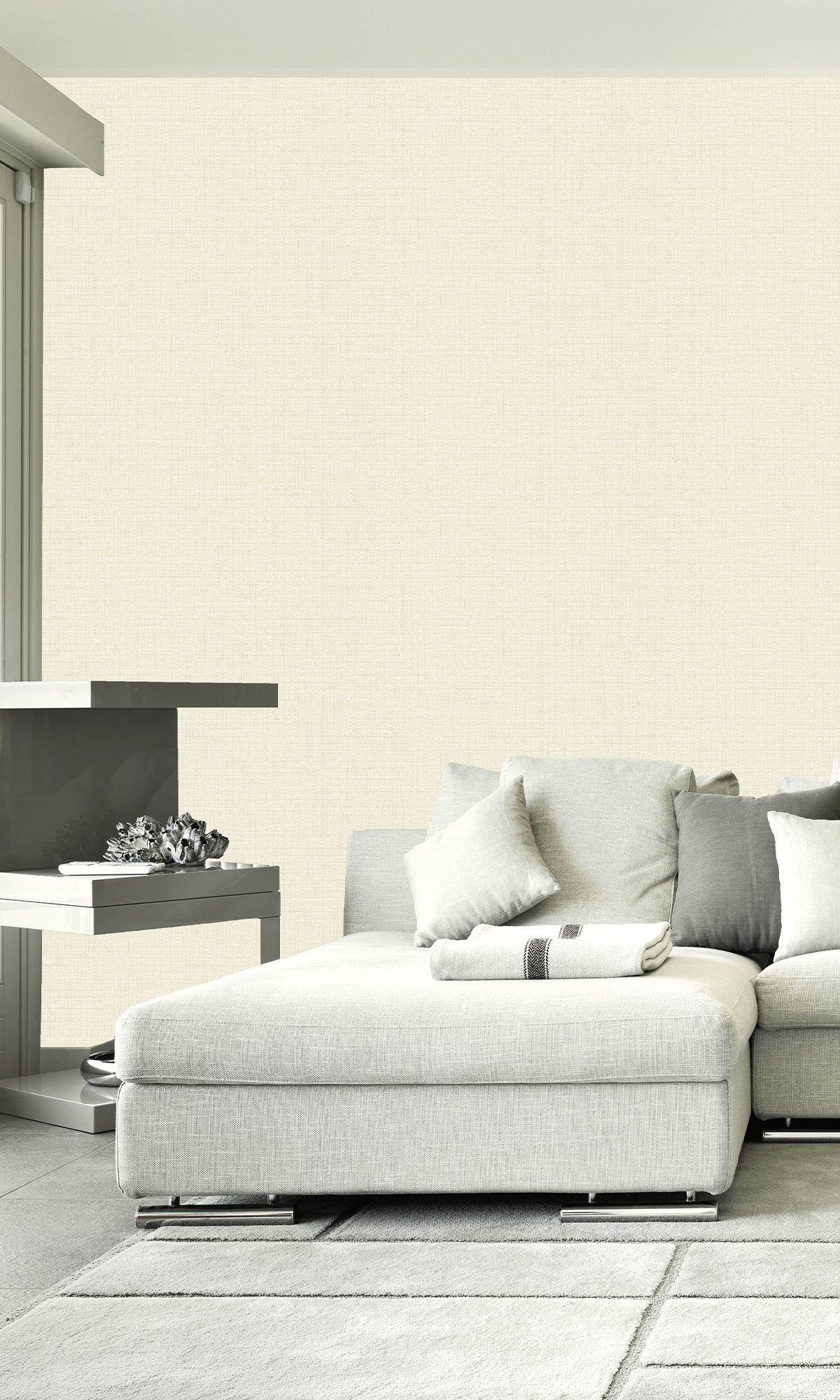 Softly Lit Plain Weave Textured Vinyl Commercial Wallpaper C7687