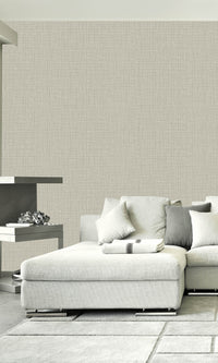 Light Pewter Plain Weave Textured Vinyl Commercial Wallpaper C7689