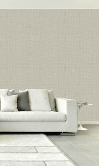 Light Pewter Plain Weave Textured Vinyl Commercial Wallpaper C7689
