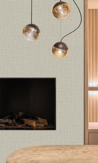 Light Pewter Plain Weave Textured Vinyl Commercial Wallpaper C7689