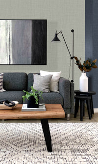 Harbor Grey Linen Textured Vinyl Wallpaper C7610