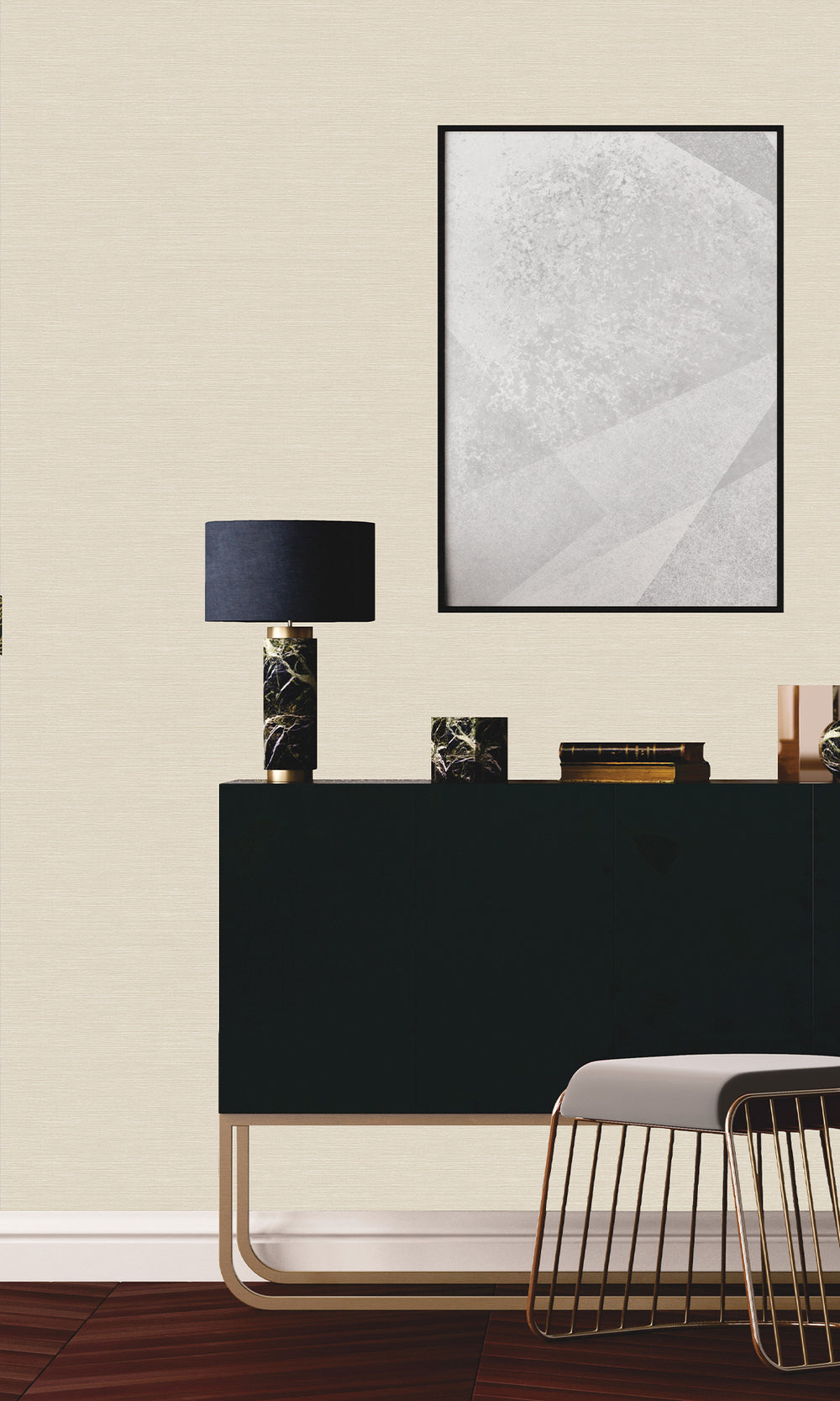 Ivory Hemp Weave Textured Vinyl Commercial Wallpaper C7692
