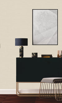 Ivory Hemp Weave Textured Vinyl Commercial Wallpaper C7692