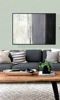 Tender Green Hemp Weave Textured Vinyl Commercial Wallpaper C7696