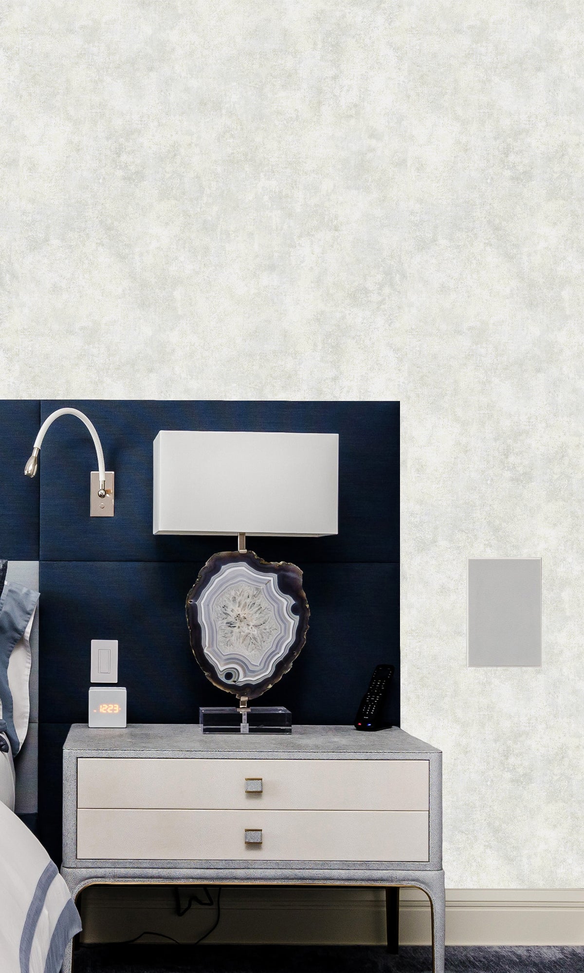 Soft Fog Faux Concrete Textured Vinyl Commercial Wallpaper C7683