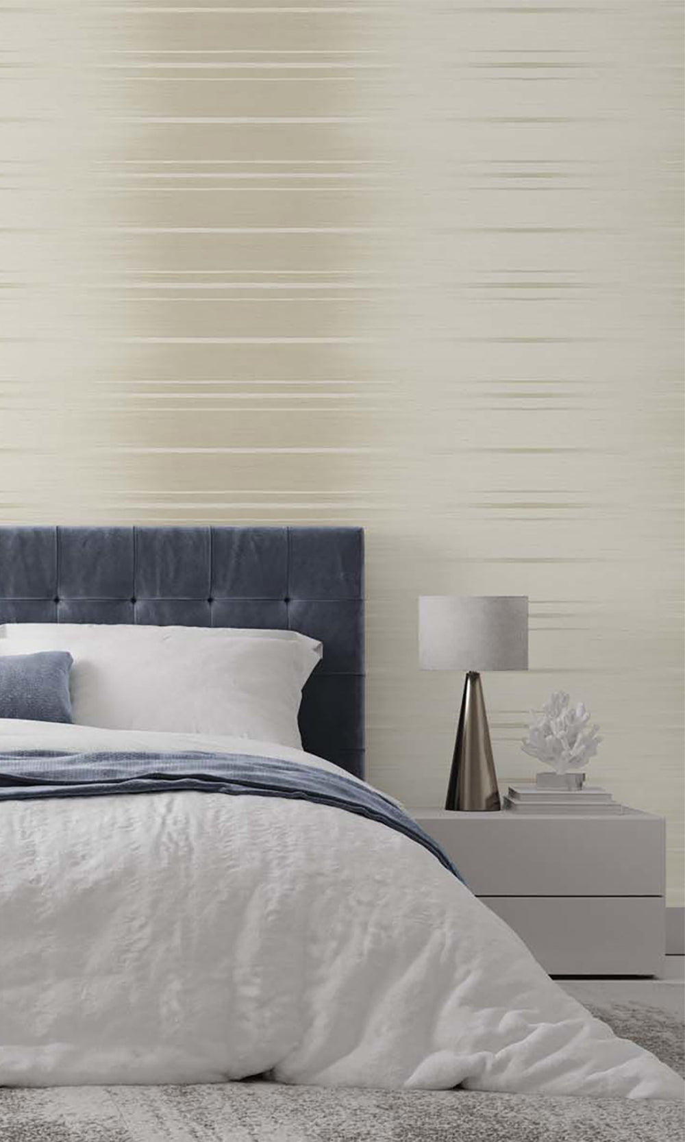 Nougat Striped Dual Tone Textured Vinyl Commercial Wallpaper C7644