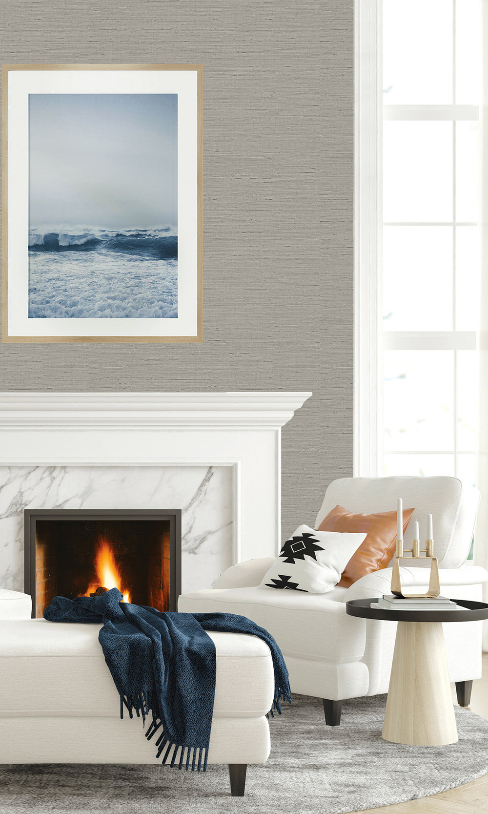 Pebble Horizon Plain Textured Vinyl Commercial Wallpaper C7652