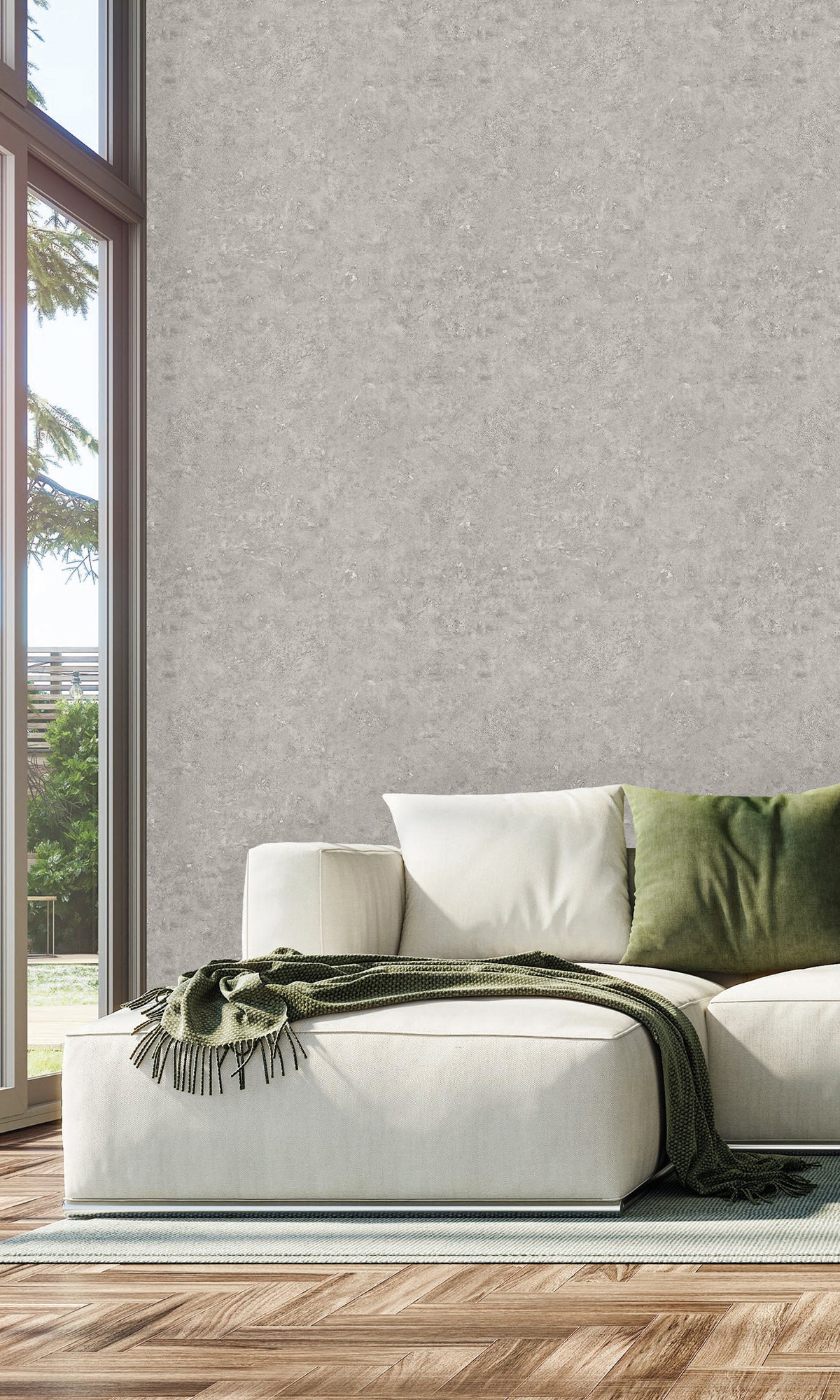 Paver Grey Faux Cement Textured Vinyl Commercial Wallpaper C7643