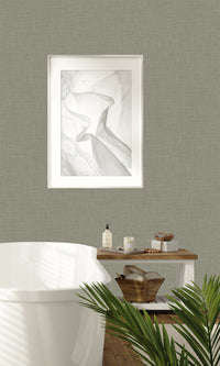 Thicket Faux Linen Textured Vinyl Commercial Wallpaper C7658