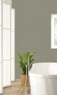 Thicket Faux Linen Textured Vinyl Commercial Wallpaper C7658