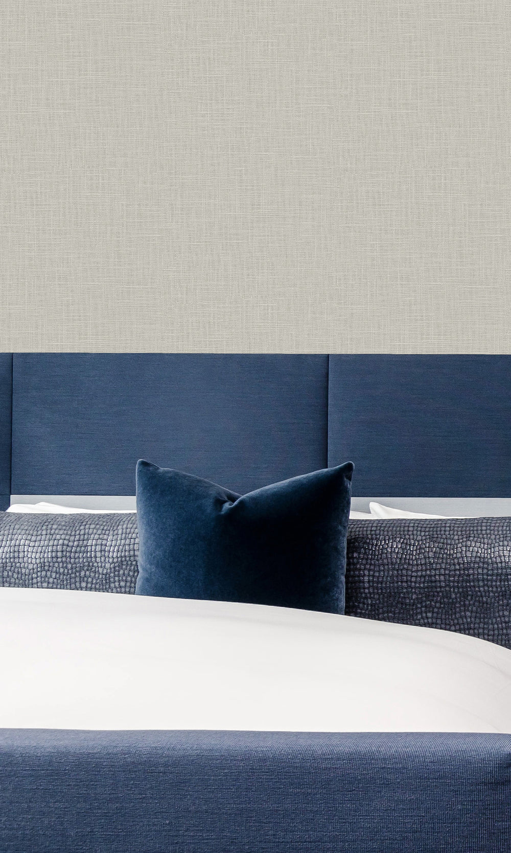 Smoked Oyster Faux Linen Textured Vinyl Commercial Wallpaper C7654
