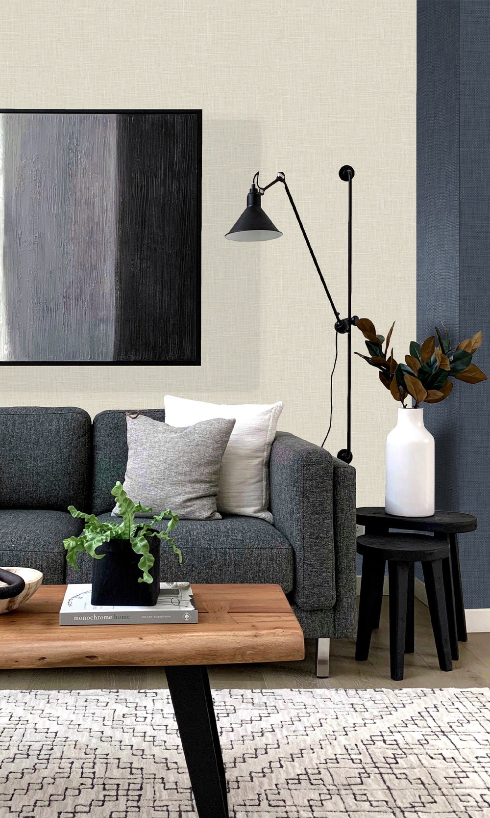 Sap Faux Linen Textured Vinyl Commercial Wallpaper C7660