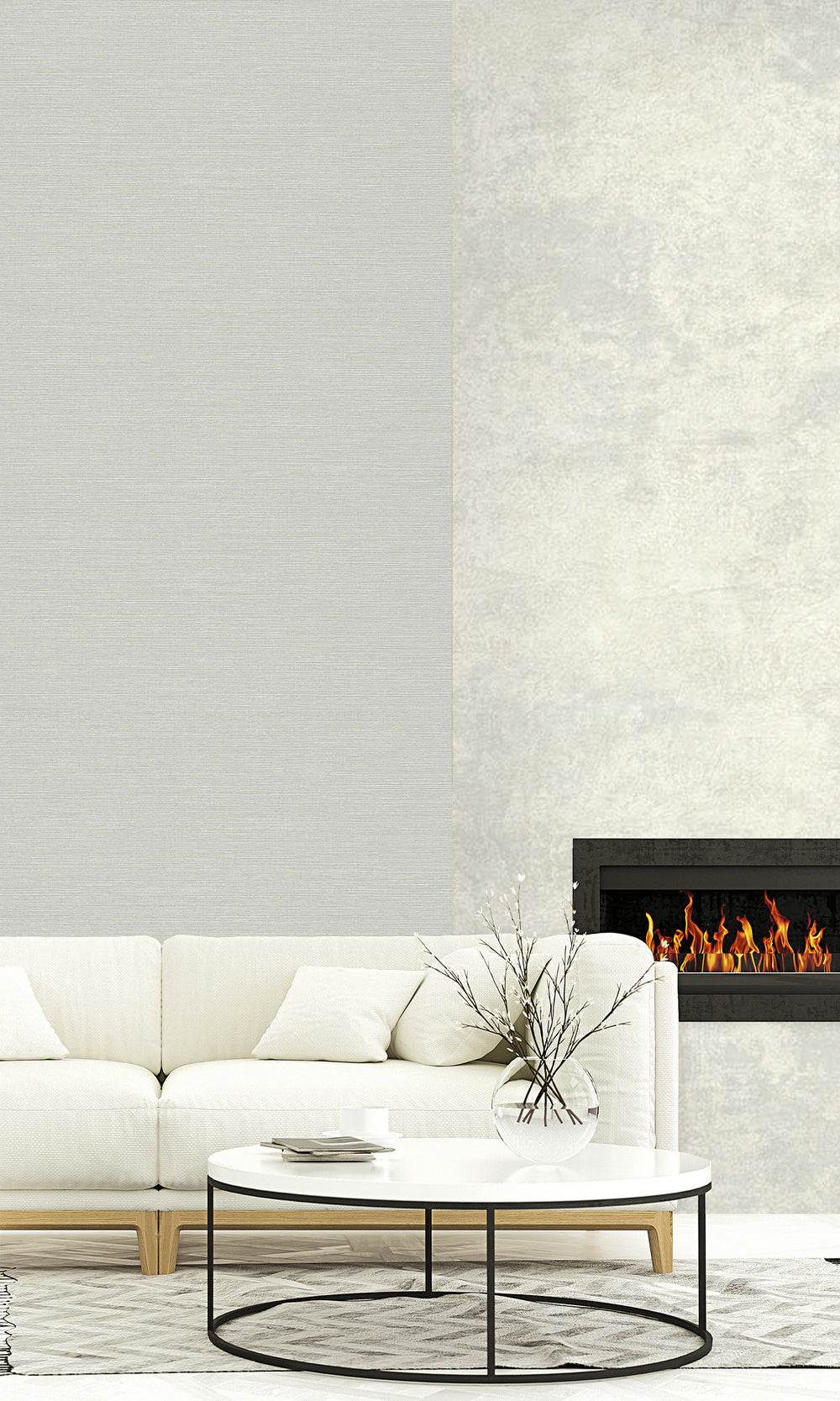 Mirage Sisal Effect Textured Vinyl Commercial Wallpaper C7672
