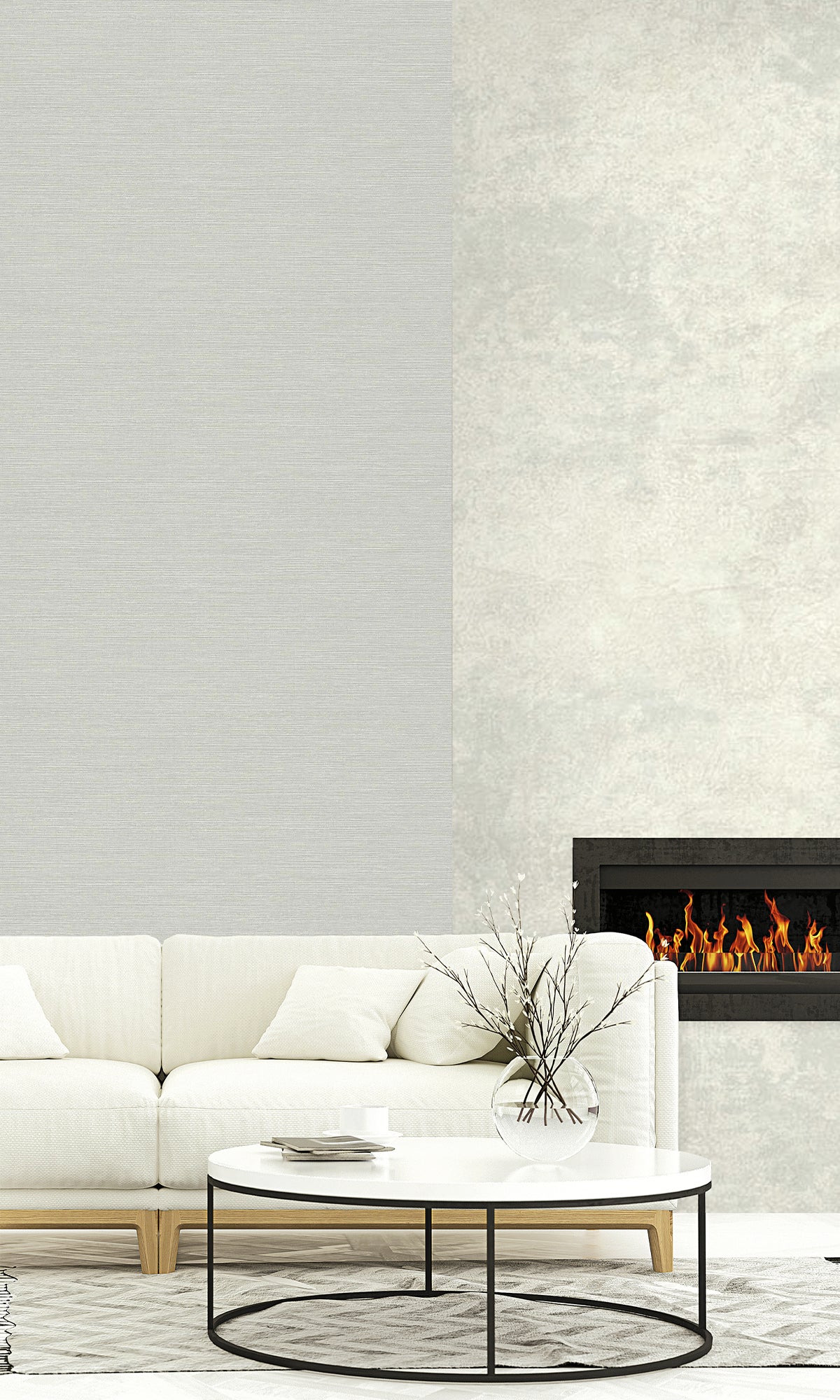 Mirage Sisal Effect Textured Vinyl Commercial Wallpaper C7672