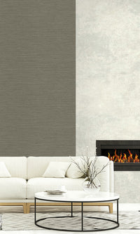 Raw Umber Sisal Effect Textured Vinyl Commercial Wallpaper C7676