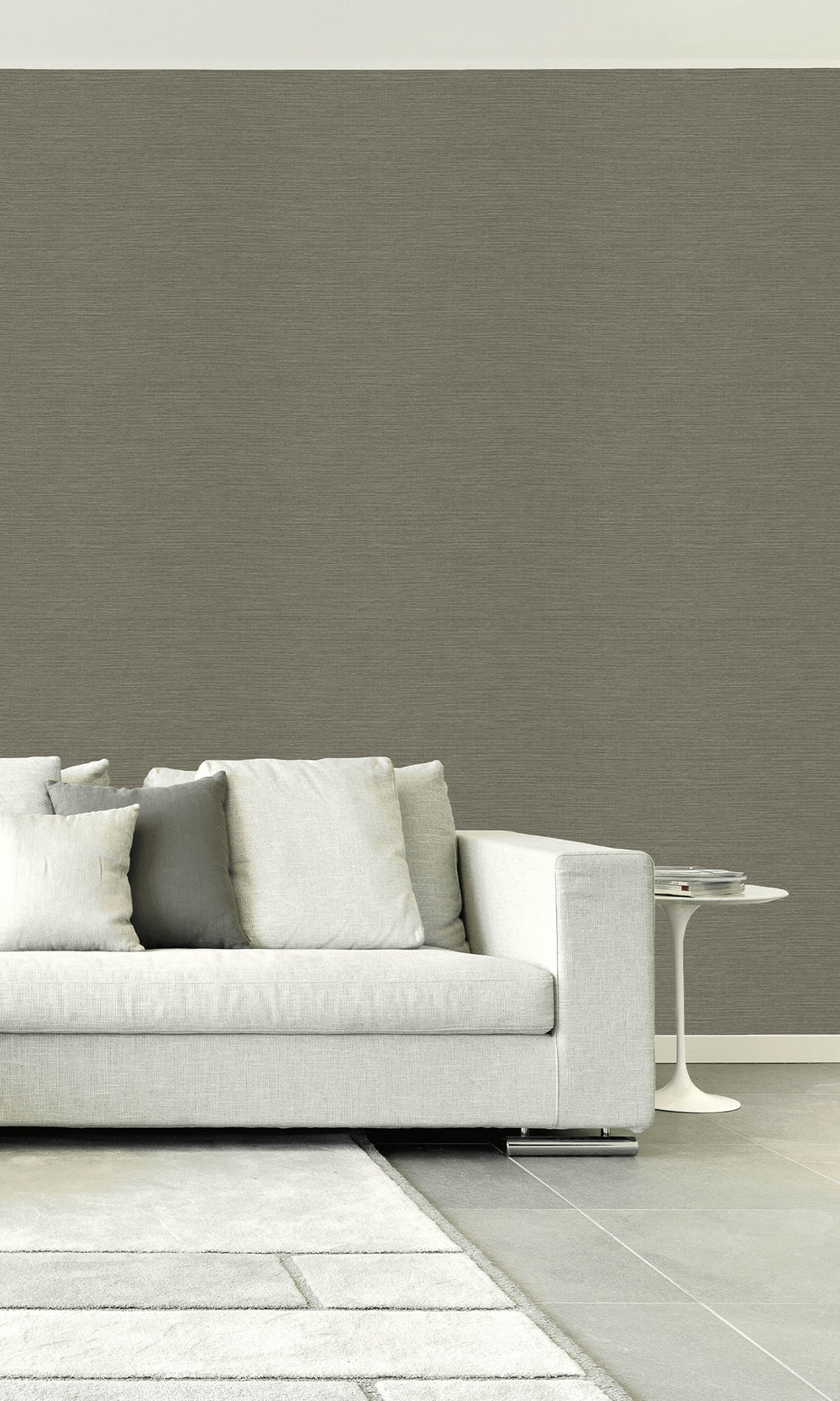 Raw Umber Sisal Effect Textured Vinyl Commercial Wallpaper C7676