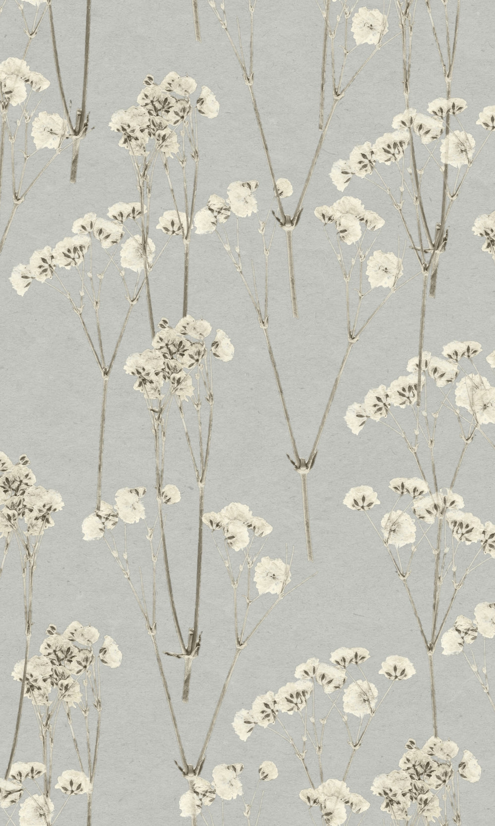 Cashmere Blue Minimalist Spry Floral Decoration  Wallpaper R9134