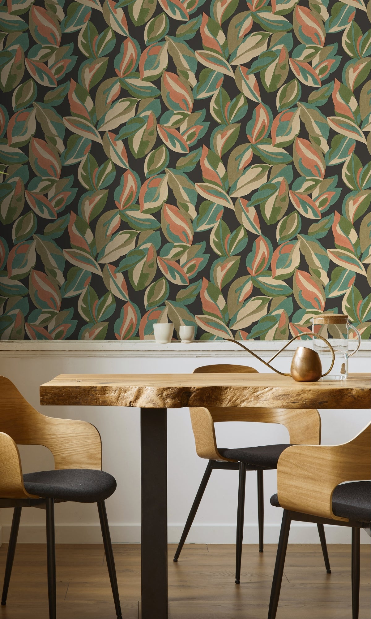 Charcoal Nicolai Leaf Tropical Wallpaper R8785