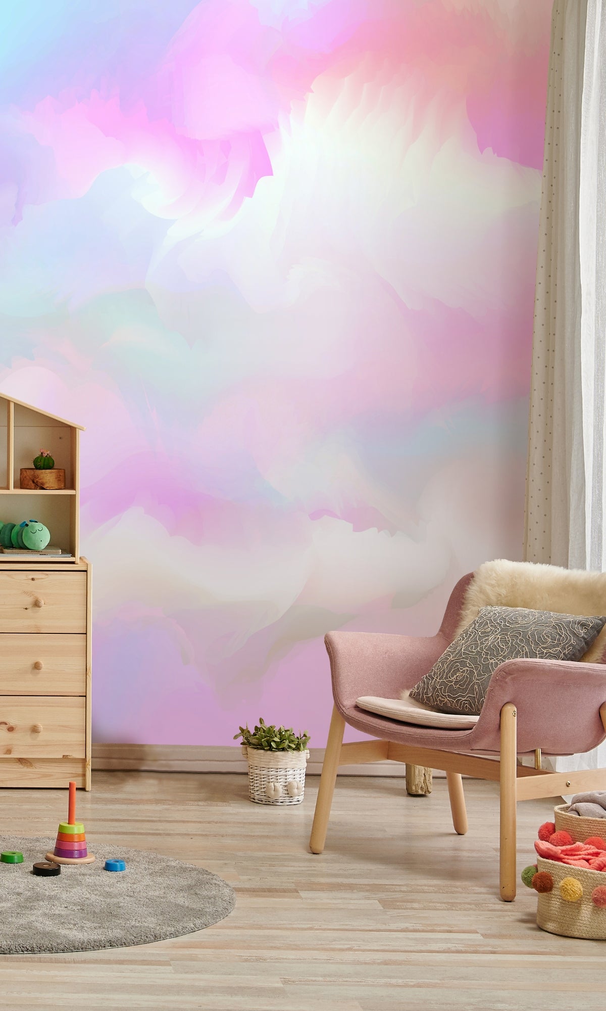 Colorful Abstract Watercolour Mural Wallpaper M1372-Sample