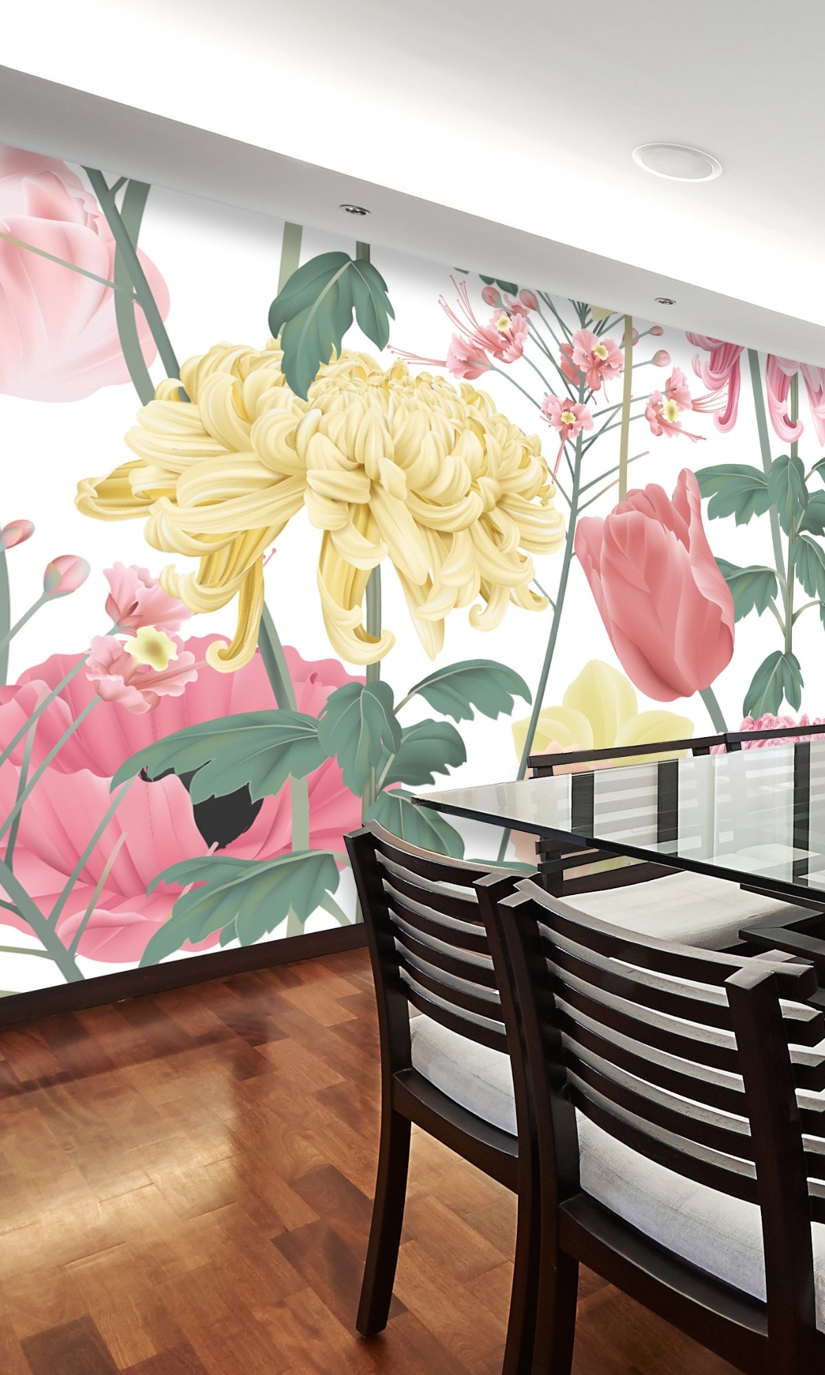 Colorful Botanical Flowers Mural Wallpaper M1423