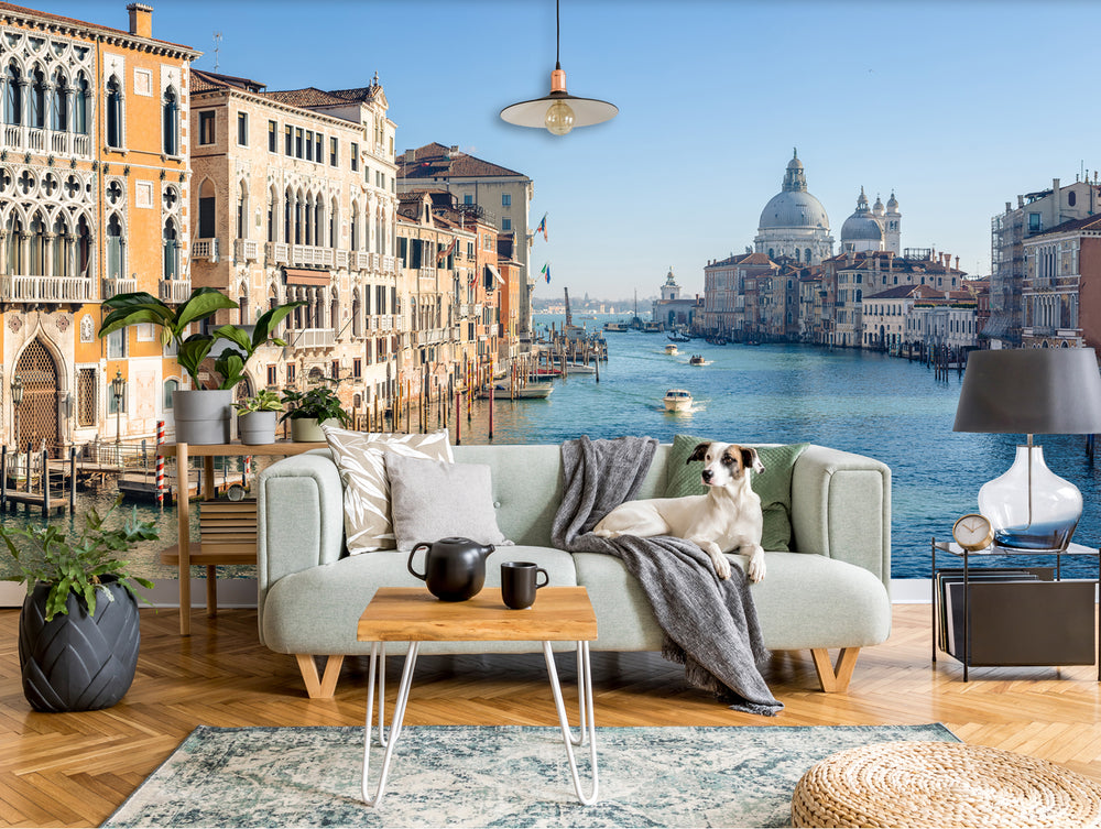 Colorful Canals and Rivers through the old City Mural Wallpaper M1292