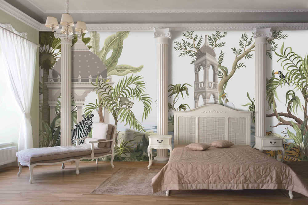 Colorful Chinoiserie Style Mural Wallpaper M1415