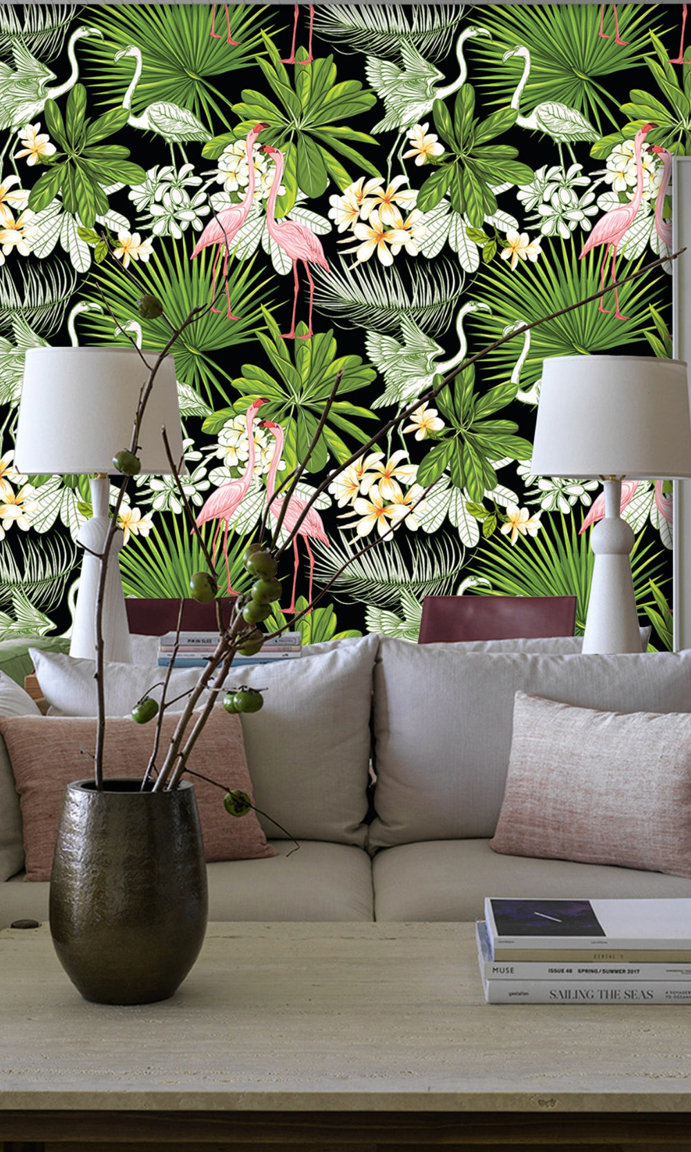 Colorful Coloured Chinoiserie Mural Wallpaper M1402