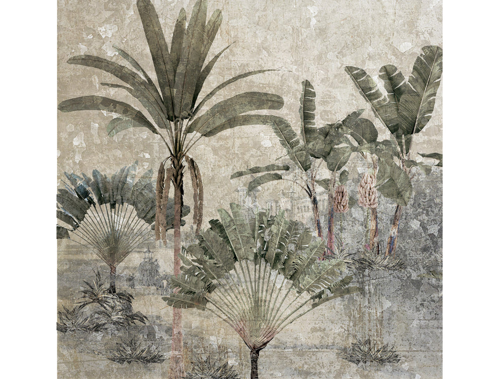 Colorful Indian Banana Trees Mural Wallpaper M1184