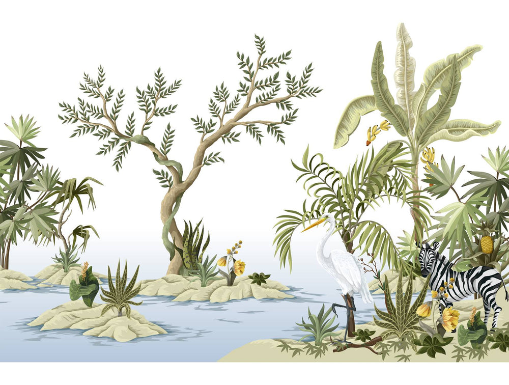 Colorful Jungles Trees Mural Wallpaper M1416