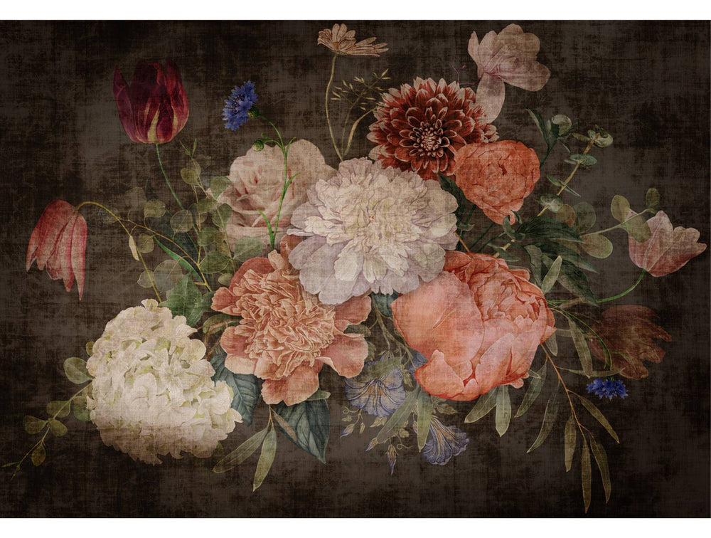 Colorful Luxurious Flowers spherical Composition Mural Wallpaper M1290