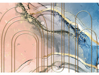 Colorful Metallic foil on Marble Mural Wallpaper M1354