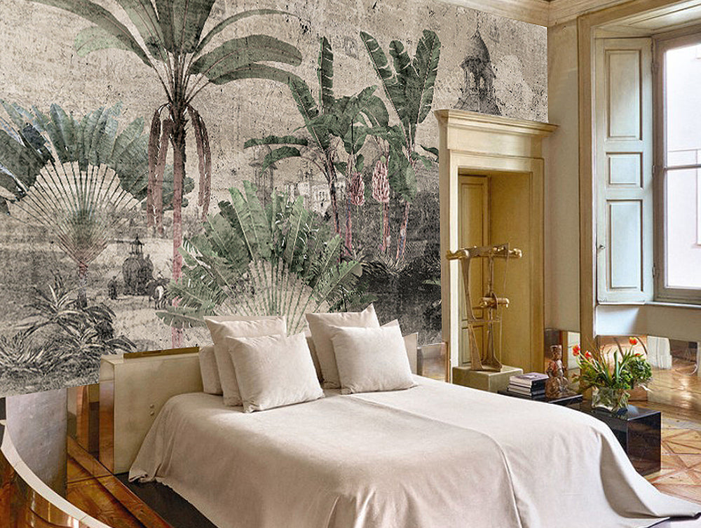 Colorful Old town Landscape Mural Wallpaper M1185