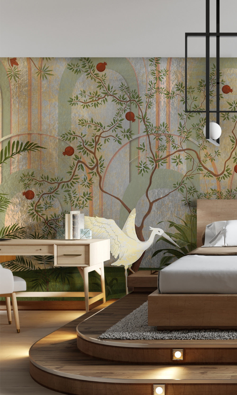 Colorful Pomegranate Trees Mural Wallpaper M1436
