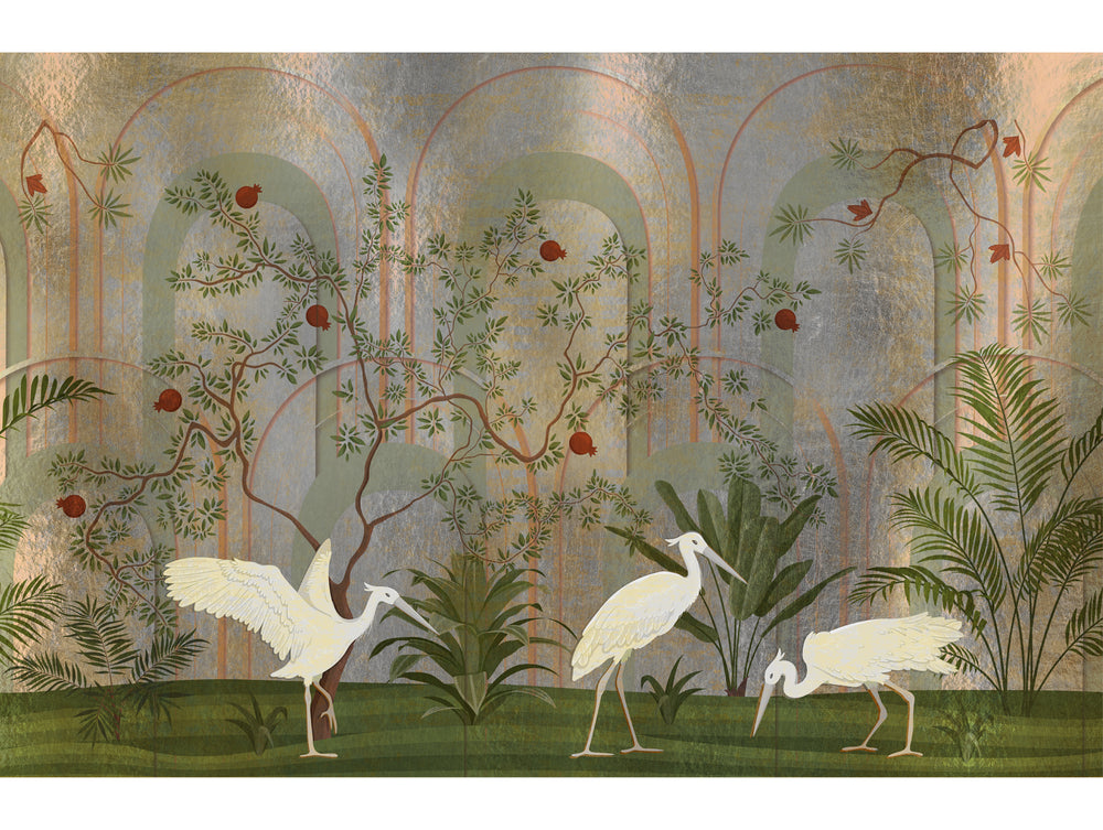 Colorful Pomegranate Trees Mural Wallpaper M1436