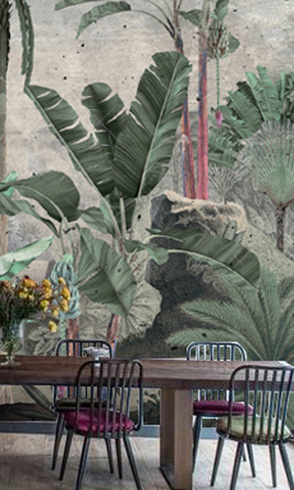 colorful rainforest mural wallpaper