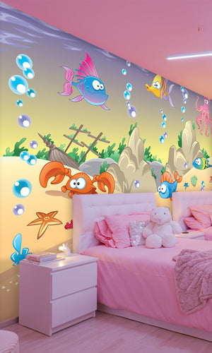 Colorful Underwater World Mural Wallpaper M1198