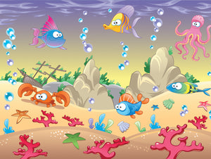 Colorful Underwater World Mural Wallpaper M1198