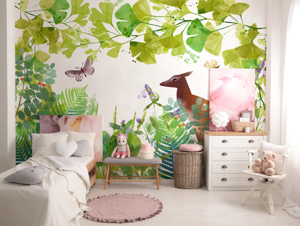 Colorful Wildlife Mural Wallpaper M1460