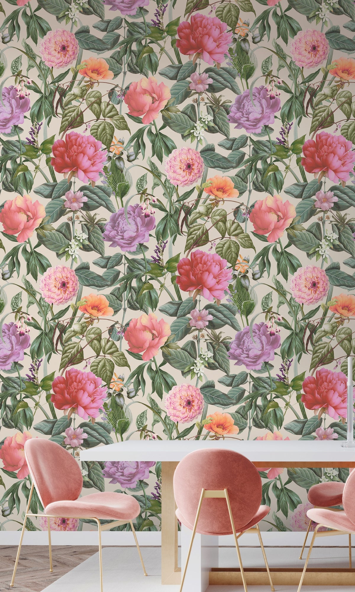 Cream Botanical Paradise Floral Wallpaper R9011