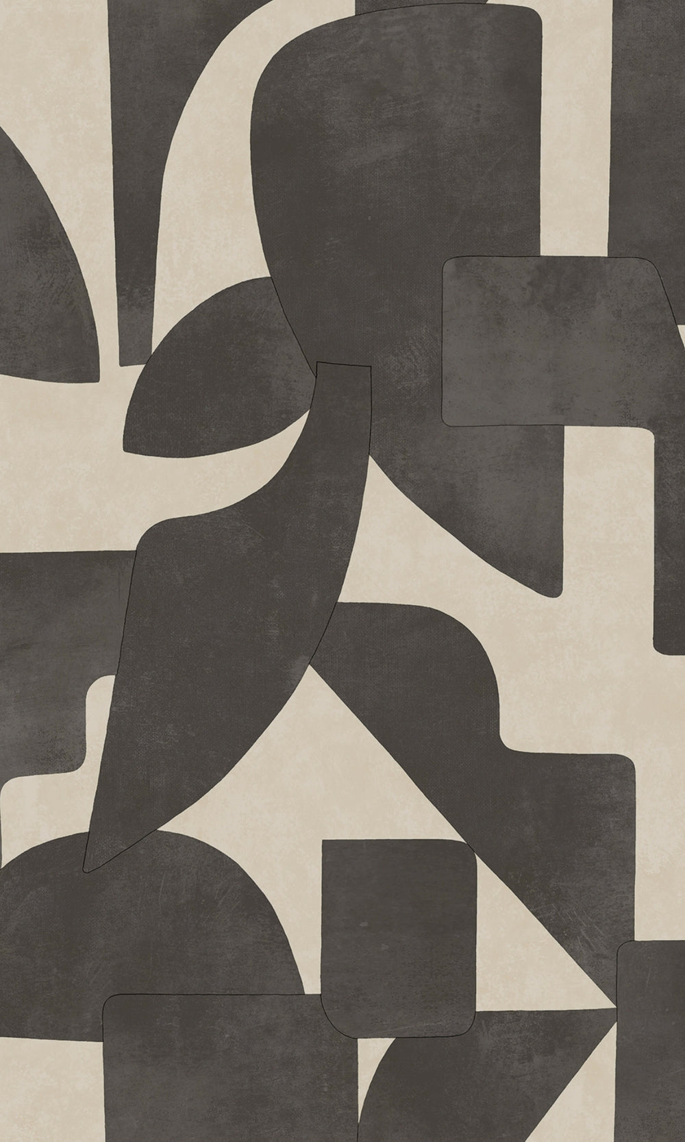 Cream Charcoal Modern Asbtract Geometric Wallpaper R8975
