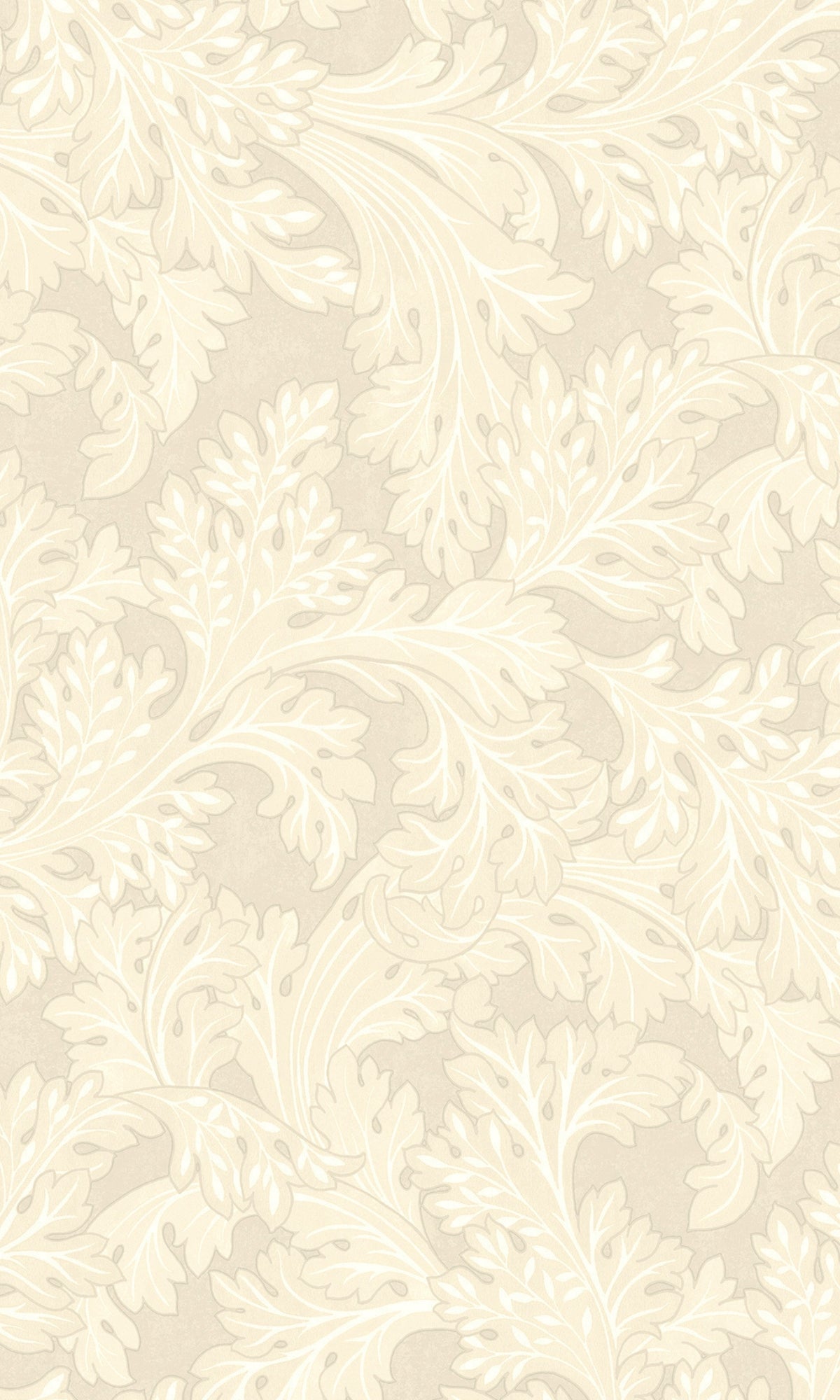 Cream Curling Leaves Tropical Wallpaper R9005