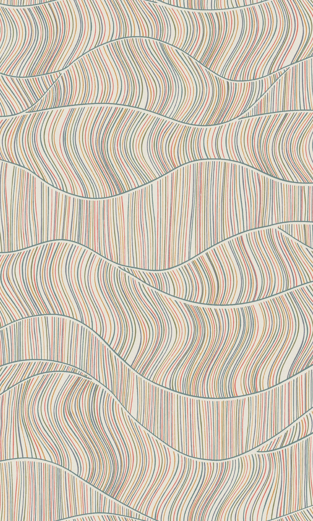 Ecru Abstract Geometric Wave Wallpaper R8666