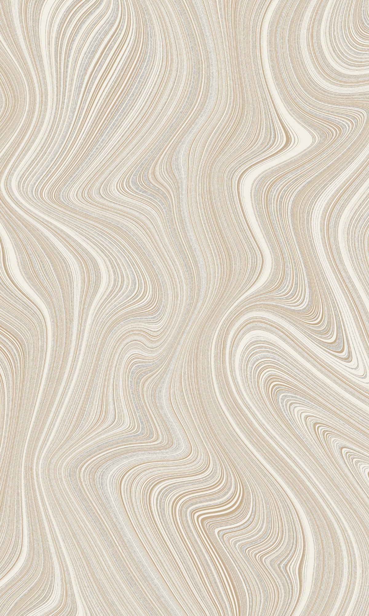 Ecru Beige Abstract Geometric Curve Lines Wallpaper R9189