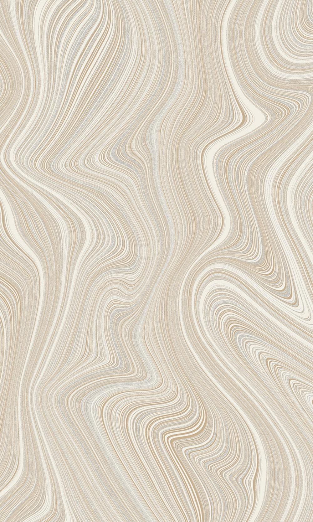 Ecru Beige Abstract Geometric Curve Lines Wallpaper R9189